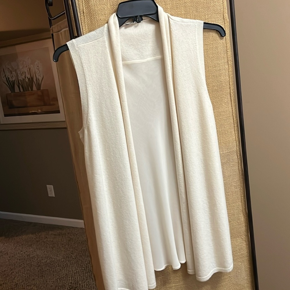 Lafayette 148 New York Cream Sleeveless Sweater